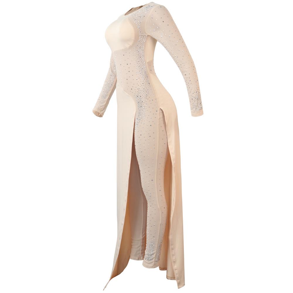 Sexy See Through Rhinestone Night Club Suits-STYLEGOING