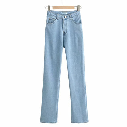 Casual High Waist Trumpet Women Long Jeans