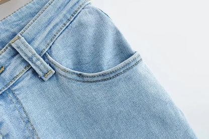 Casual High Waist Trumpet Women Long Jeans