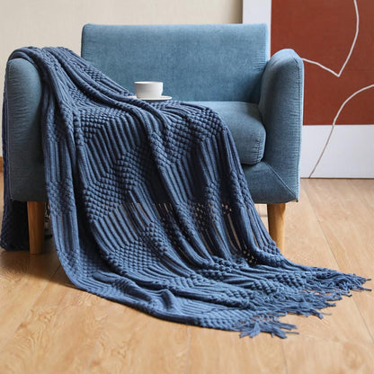 Soft Sofa Blanket with Tassels--Free Shipping at meselling99