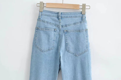 Casual High Waist Trumpet Women Long Jeans