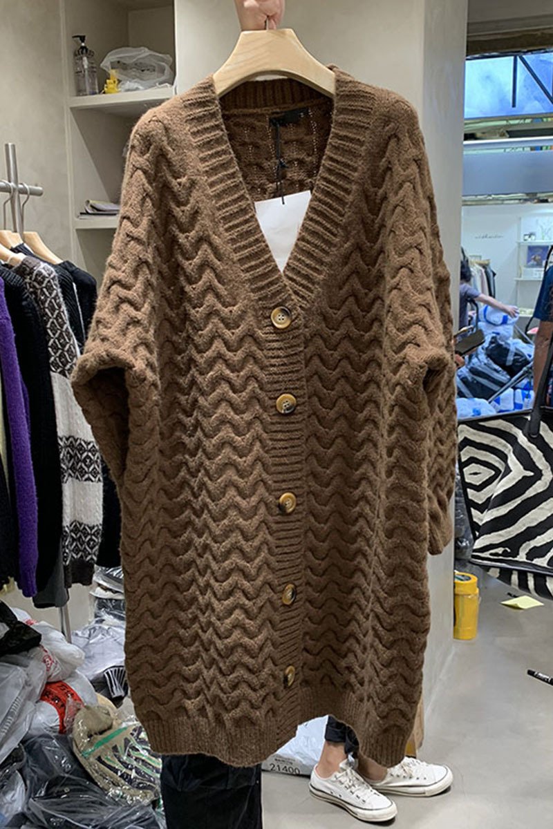Vintage Women Knitting Plus Sizes Cardigan Sweaters-STYLEGOING