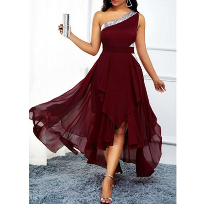 Women One Shoulder Irregular Long Dresses--Free Shipping at meselling99