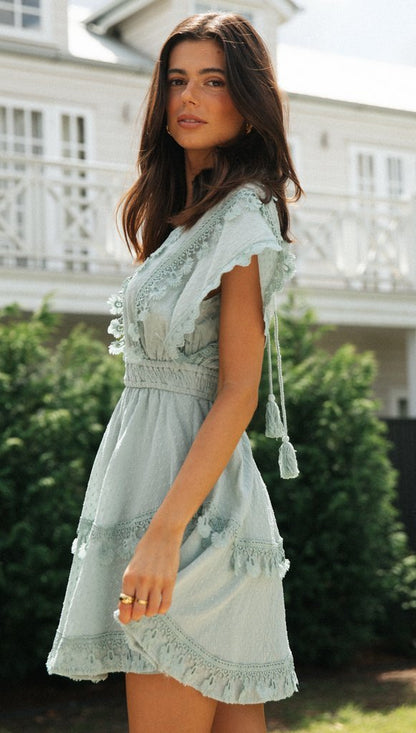 Lace Backless Sexy Short Dresses-STYLEGOING