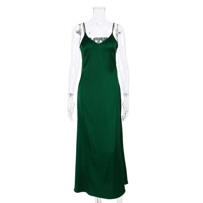 Sexy Satin Spahgetti Straps Women Dresses