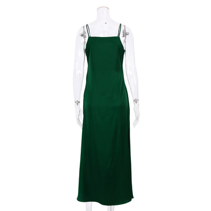 Sexy Satin Spahgetti Straps Women Dresses
