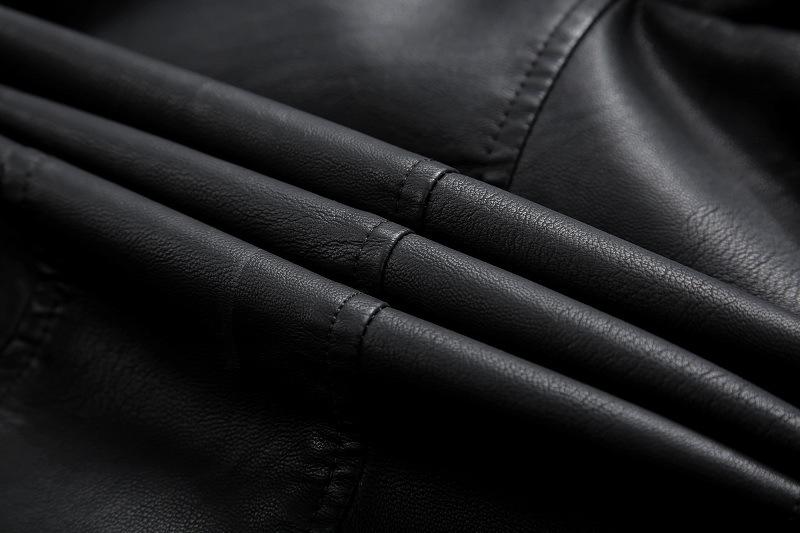 Fashion Turnover Collar Zipper Women PU Jacket