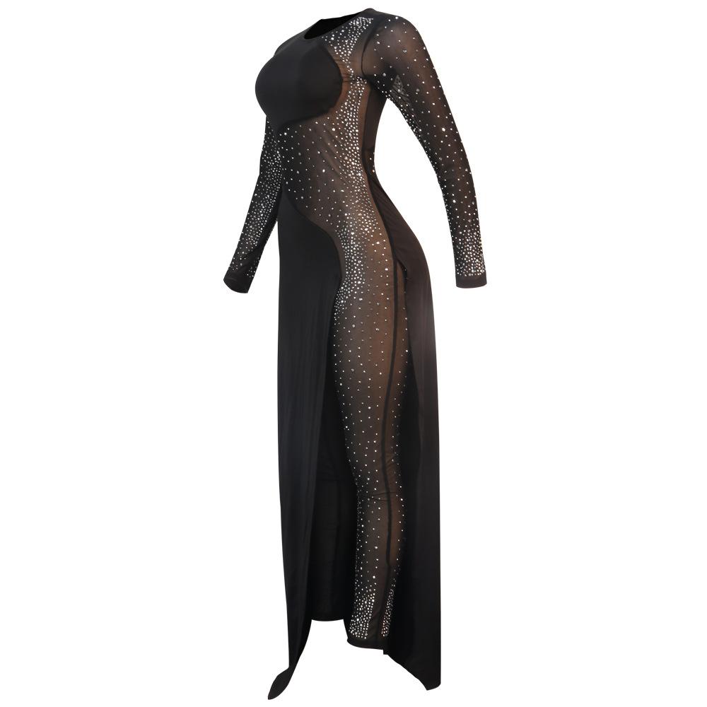 Sexy See Through Rhinestone Night Club Suits-STYLEGOING