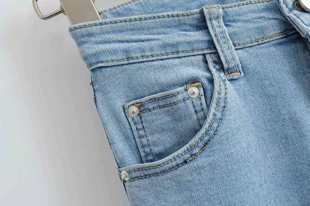 Casual High Waist Trumpet Women Long Jeans