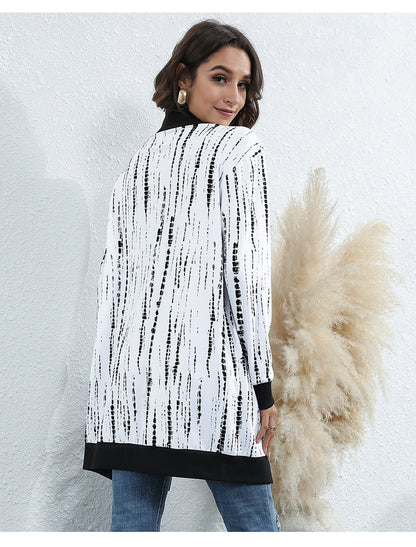 Casual Leopard Design Knitted Coats for Women