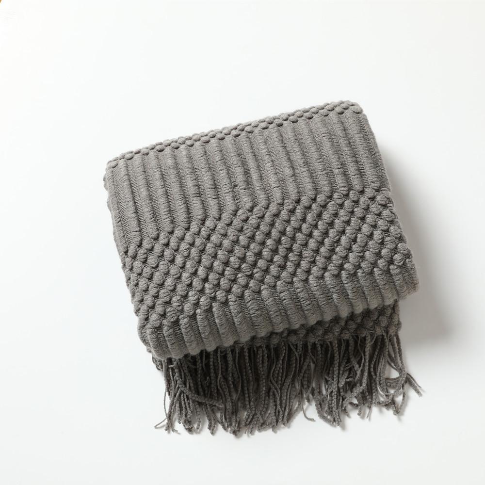 Soft Sofa Blanket with Tassels-Gray-127*152+12CM-Free Shipping at meselling99