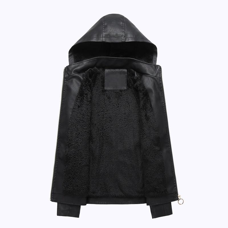 Fashion Turnover Collar Zipper Women PU Jacket