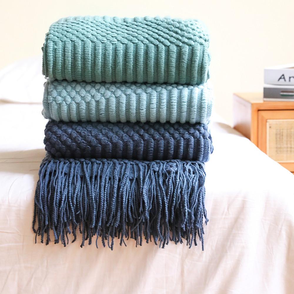 Soft Sofa Blanket with Tassels--Free Shipping at meselling99