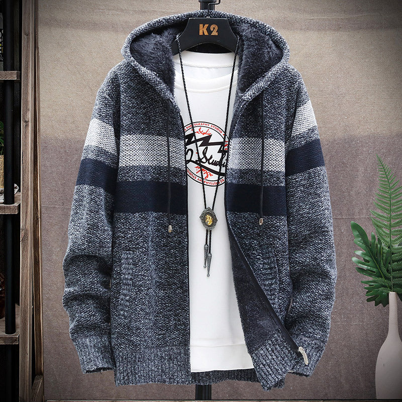 Men's Velvet Warm Knitting Cardigan Sweaters