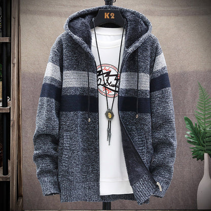 Men's Velvet Warm Knitting Cardigan Sweaters