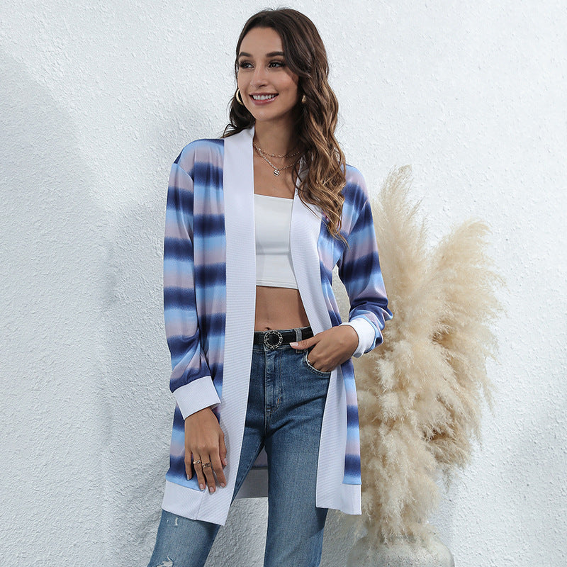 Casual Leopard Design Knitted Coats for Women