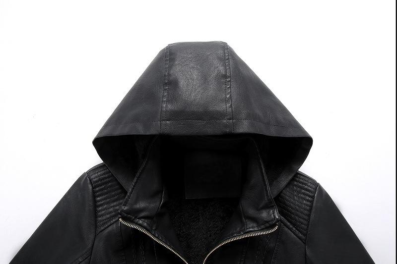 Fashion Turnover Collar Zipper Women PU Jacket