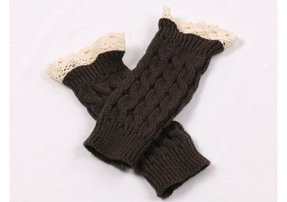 2 Pairs/Set Lovely Finger Less Knitted Gloves for Girl