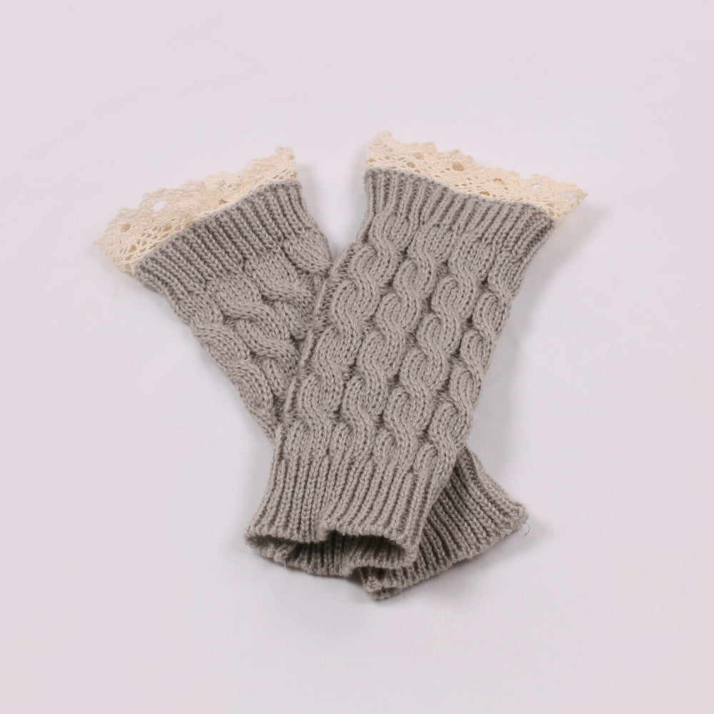 2 Pairs/Set Lovely Finger Less Knitted Gloves for Girl