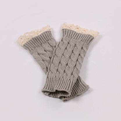 2 Pairs/Set Lovely Finger Less Knitted Gloves for Girl
