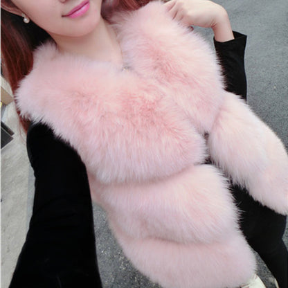 Plus Sizes Artificial Fur Short Vest for Women