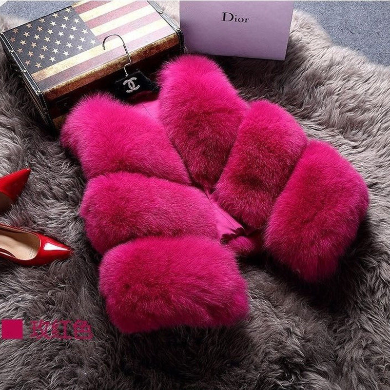 Plus Sizes Artificial Fur Short Vest for Women