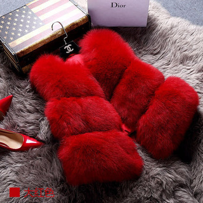 Plus Sizes Artificial Fur Short Vest for Women