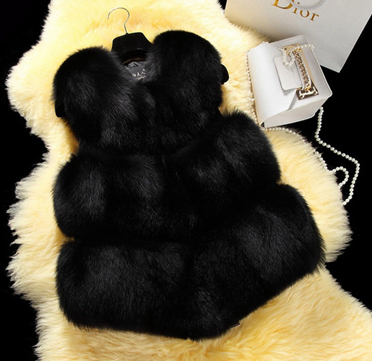 Plus Sizes Artificial Fur Short Vest for Women