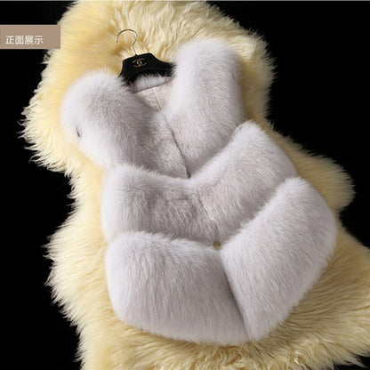 Plus Sizes Artificial Fur Short Vest for Women