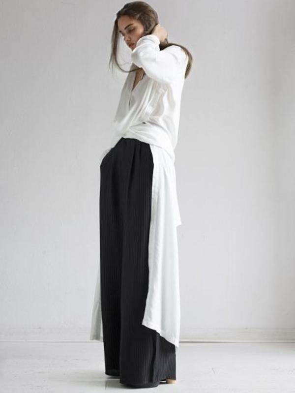 Solid Lapel Long Shirt Dress-STYLEGOING