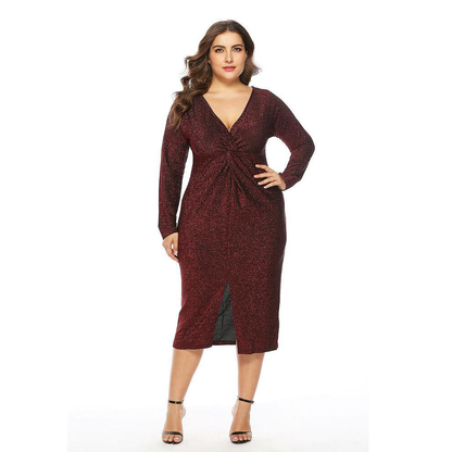 Plus Size Women Casual Maxi Dress-STYLEGOING