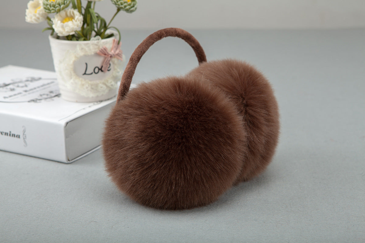Warm Artifical Fox Fur Ear Gloves Earmuffs