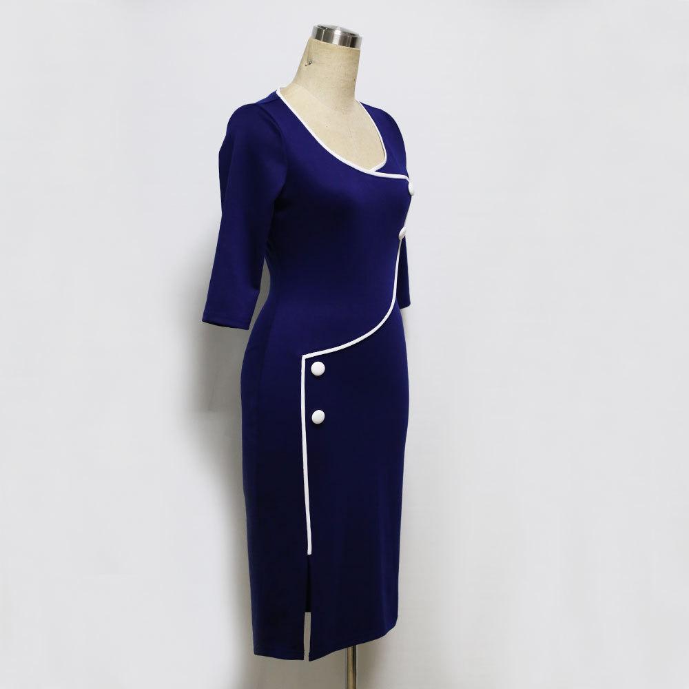 Sexy Women Deep V Neck Split Pencil Dresses-STYLEGOING