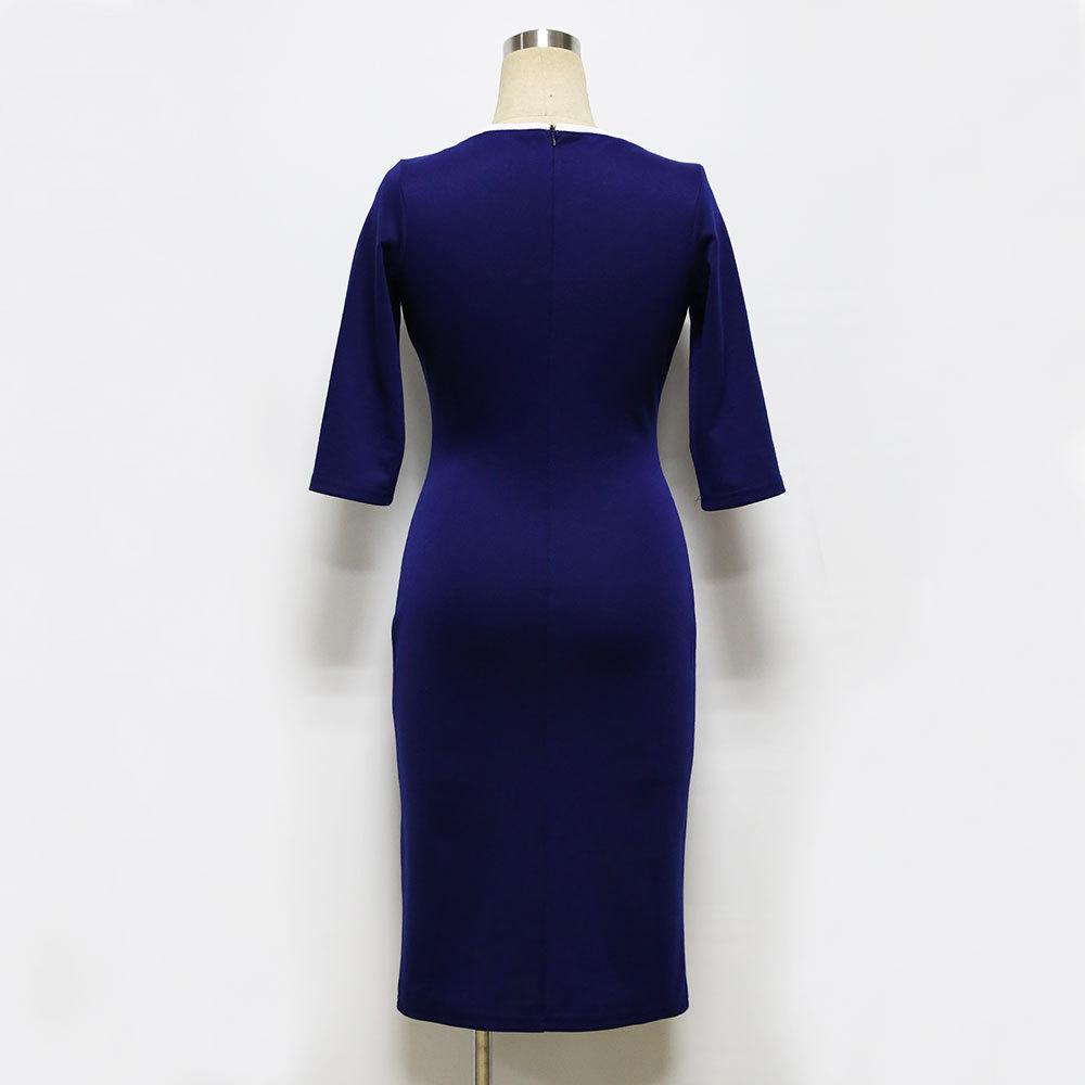 Sexy Women Deep V Neck Split Pencil Dresses-STYLEGOING