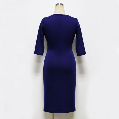 Sexy Women Deep V Neck Split Pencil Dresses-STYLEGOING