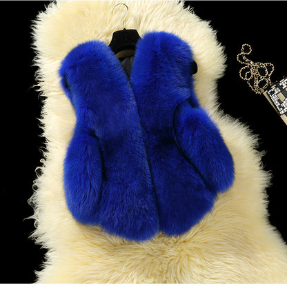 Warm Artifical Fox Fur Sleeveless Vest for Kids