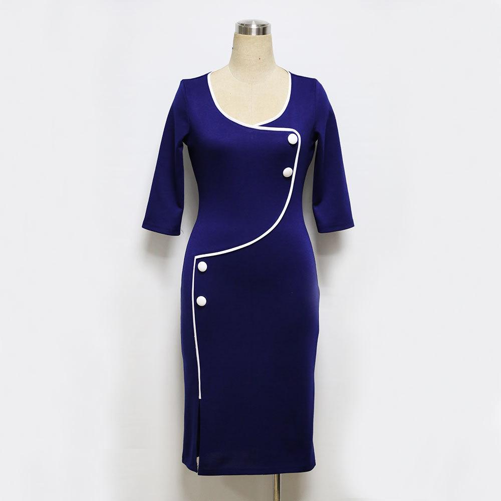 Sexy Women Deep V Neck Split Pencil Dresses-STYLEGOING