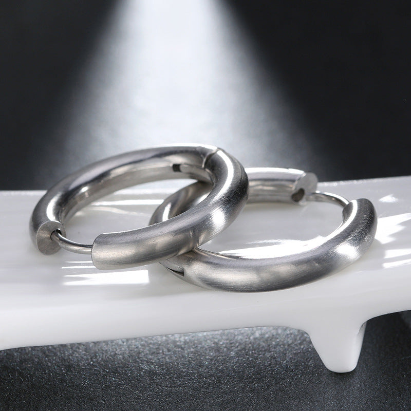 Stainless Steel Round Hook Earrings for Women