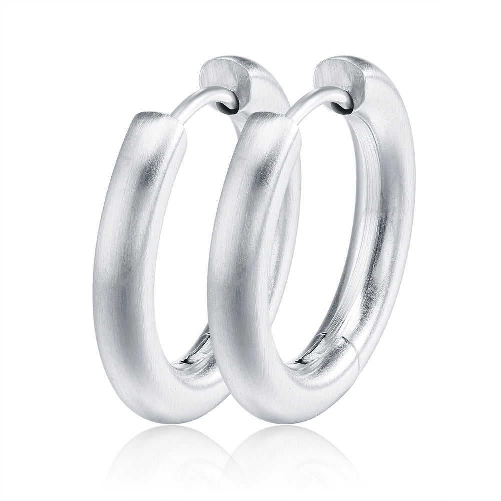 Stainless Steel Round Hook Earrings for Women