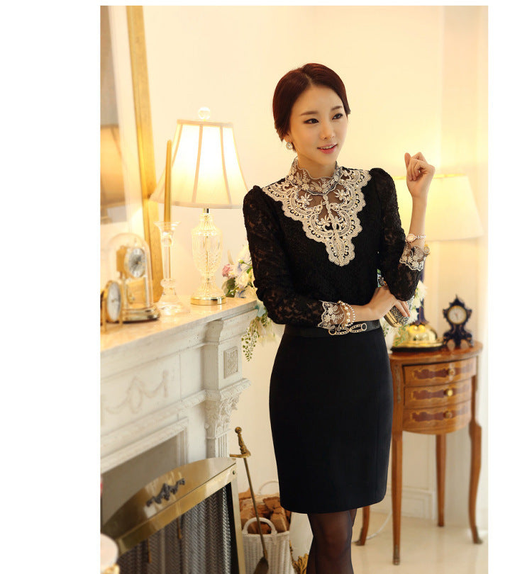 Sexy Women Long Sleeves Lace T Shirts