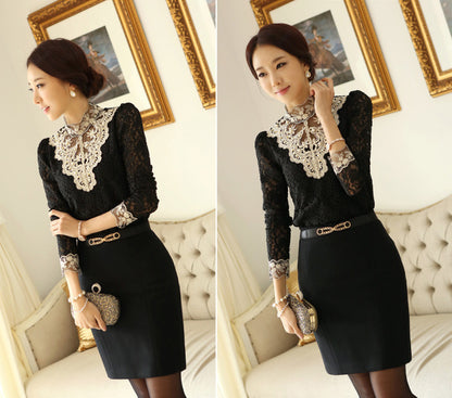 Sexy Women Long Sleeves Lace T Shirts