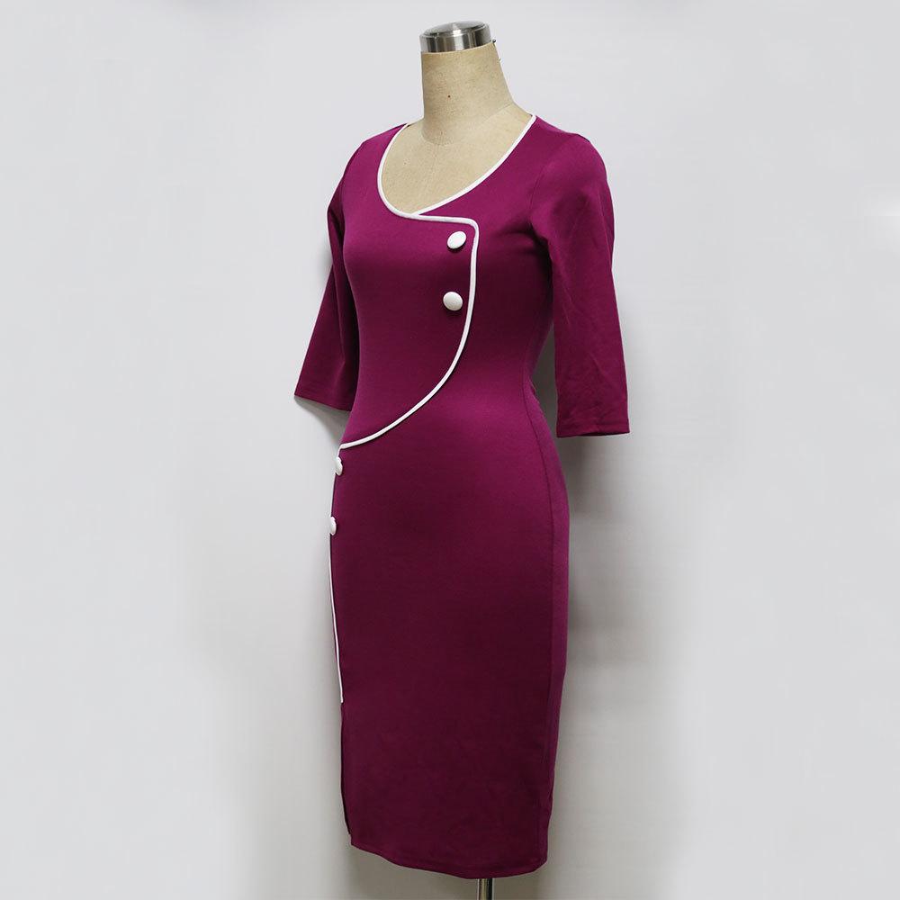 Sexy Women Deep V Neck Split Pencil Dresses-STYLEGOING