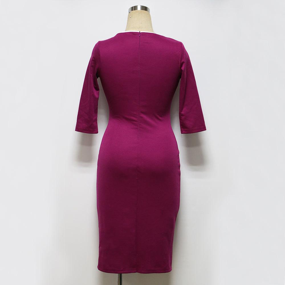 Sexy Women Deep V Neck Split Pencil Dresses-STYLEGOING