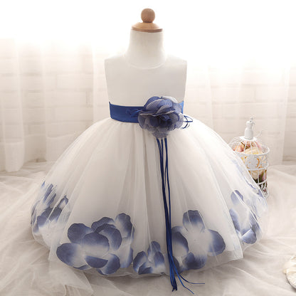 3D Flower Design Girls Princess Ball Gown Dresses