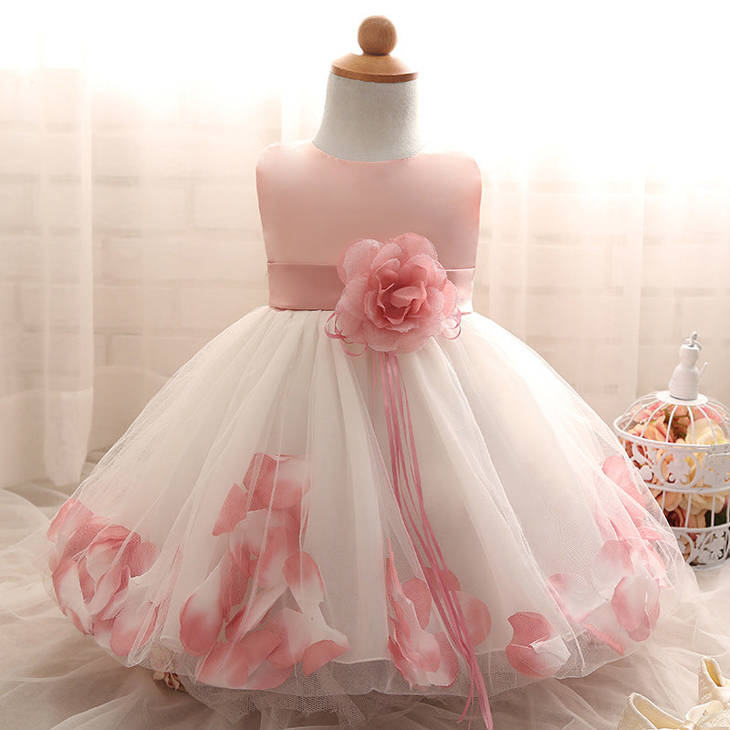 3D Flower Design Girls Princess Ball Gown Dresses