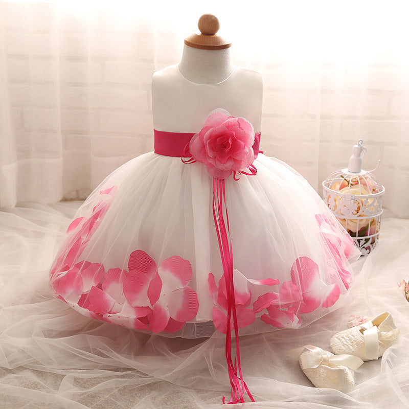 3D Flower Design Girls Princess Ball Gown Dresses