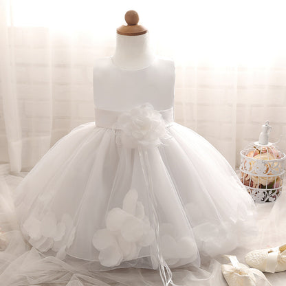 3D Flower Design Girls Princess Ball Gown Dresses