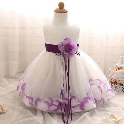 3D Flower Design Girls Princess Ball Gown Dresses