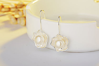 Ethnic Lotus Pearl Design Women Earrings