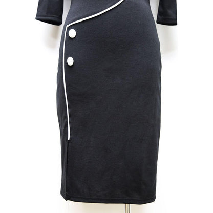 Sexy Women Deep V Neck Split Pencil Dresses-STYLEGOING